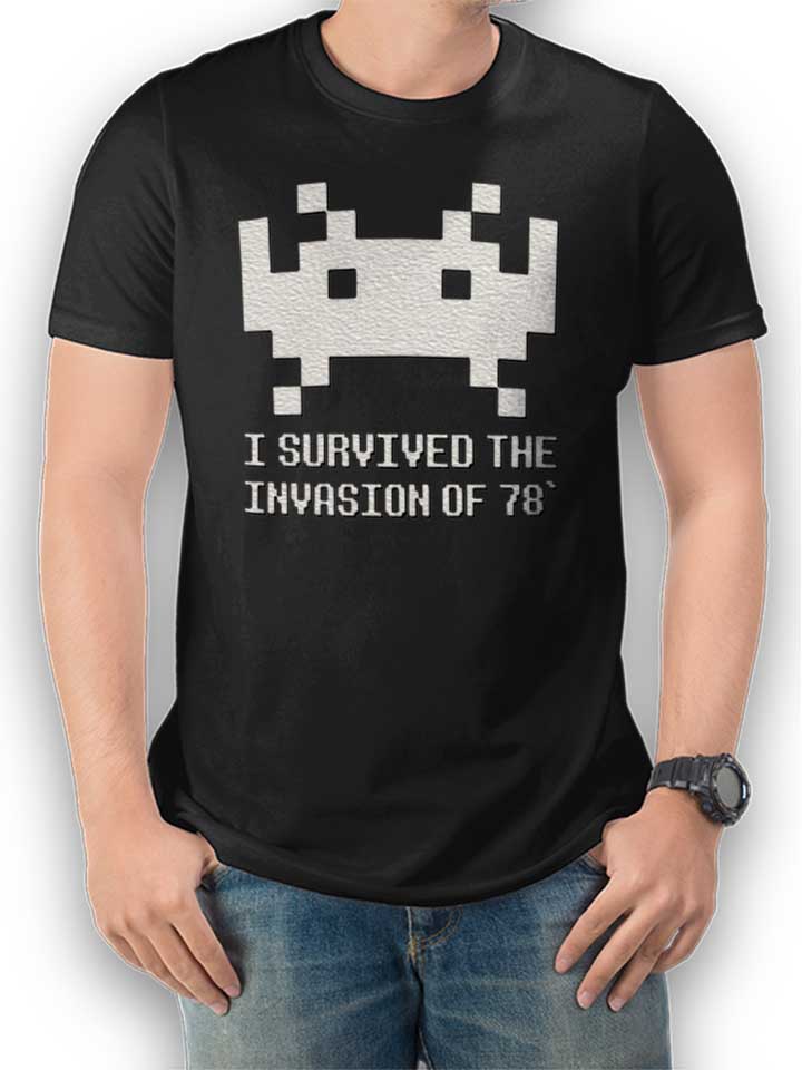 Space Invader 78 Kinder T-Shirt schwarz 110 / 116