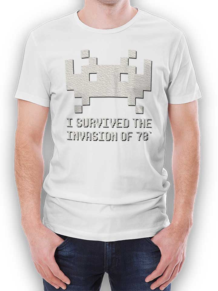 Space Invader 78 Kinder T-Shirt weiss 110 / 116