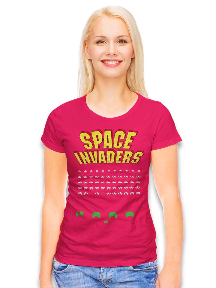 space-invaders-1978-damen-t-shirt fuchsia 2