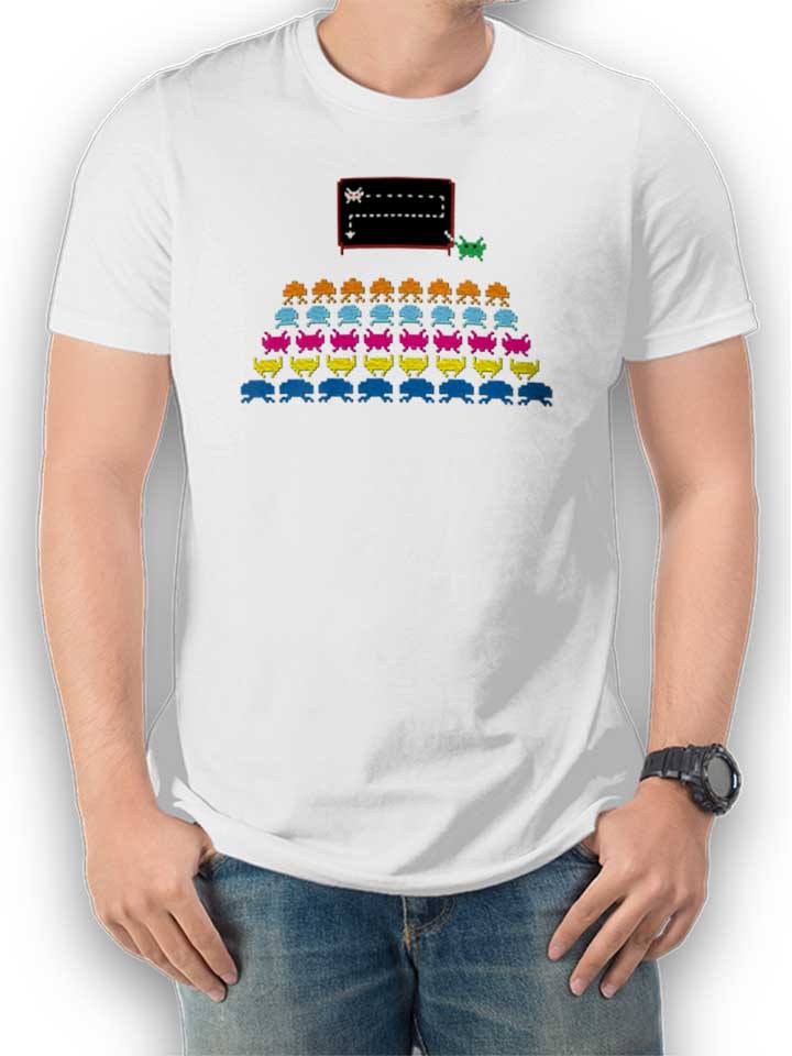 Space Invaders School T-Shirt white L