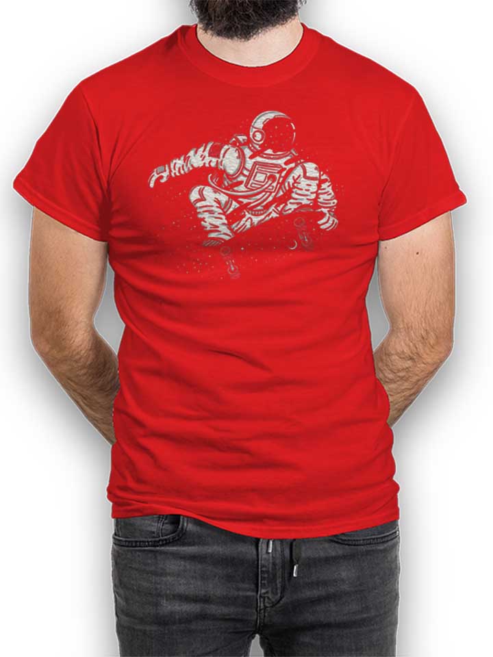 Space Skater Astronaut 02 T-Shirt rosso L