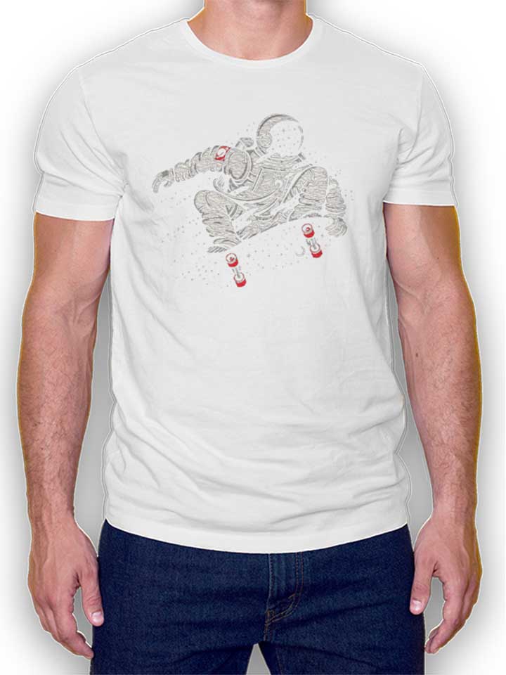 Space Skater Astronaut 02 T-Shirt weiss L