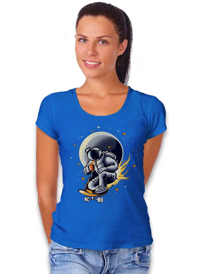 space-skater-astronaut-damen-t-shirt royal 2