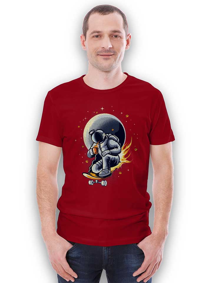 space-skater-astronaut-t-shirt bordeaux 2