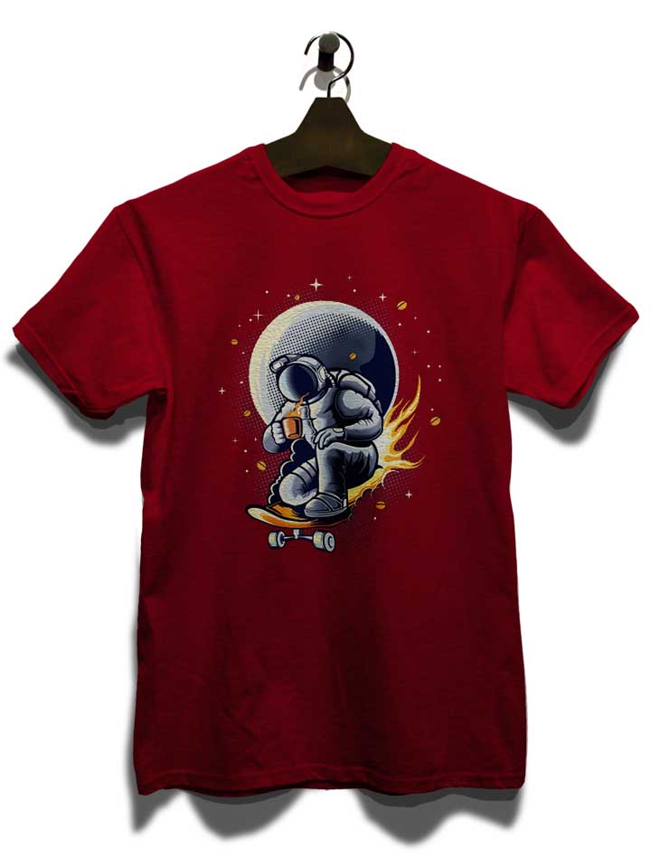 space-skater-astronaut-t-shirt bordeaux 3