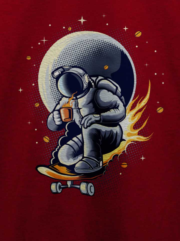 space-skater-astronaut-t-shirt bordeaux 4