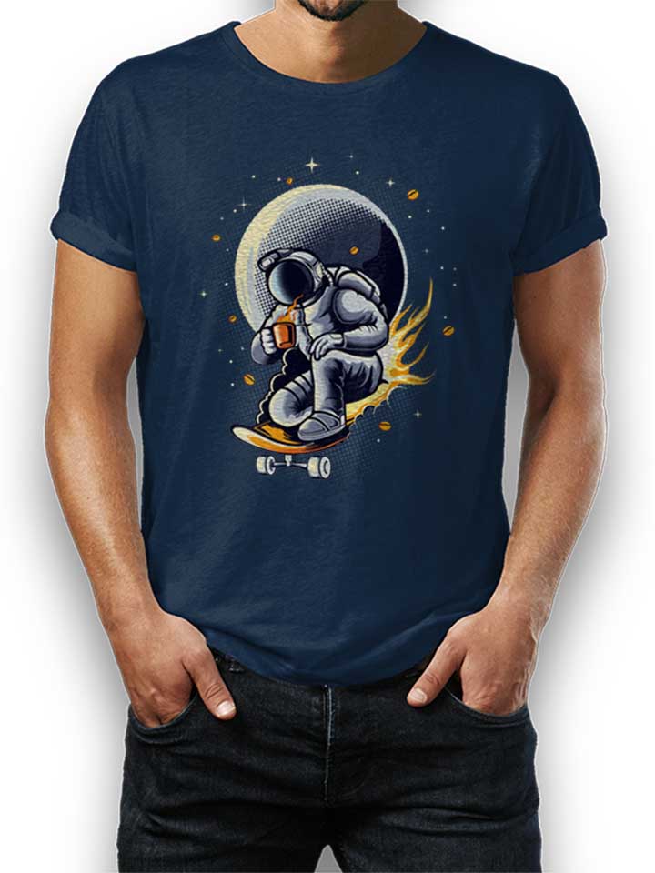 Space Skater Astronaut T-Shirt dunkelblau L