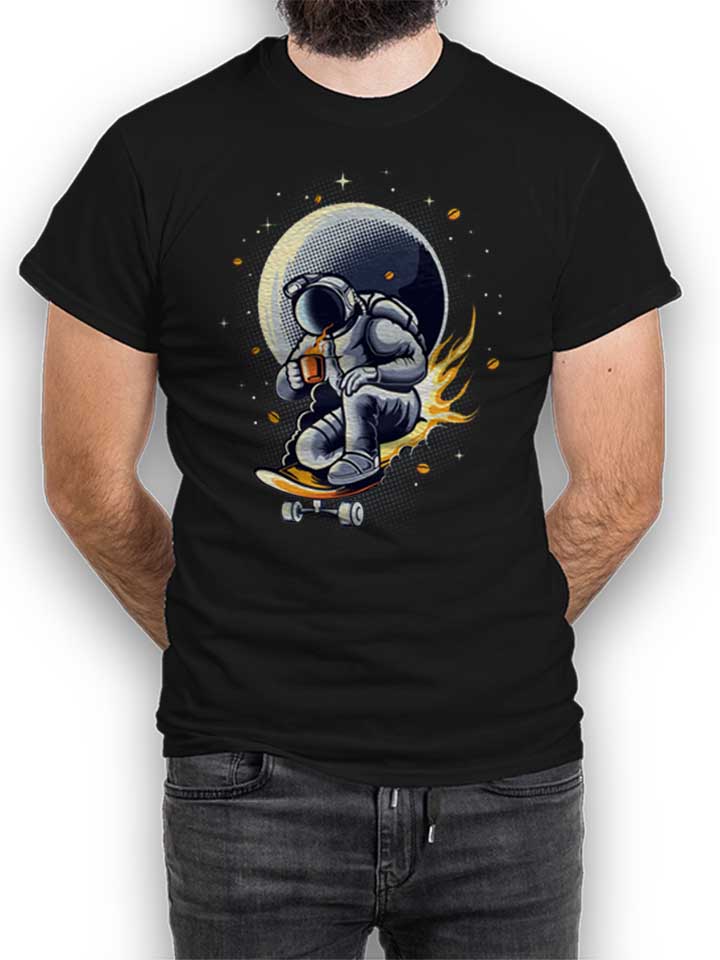 Space Skater Astronaut T-Shirt schwarz L