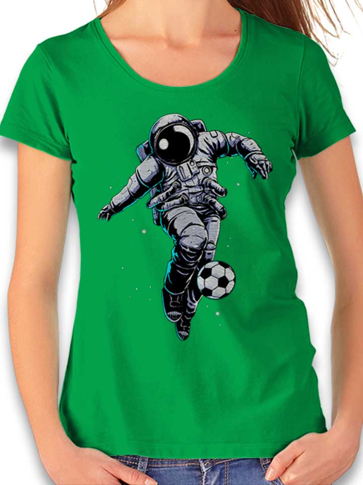 Space Soccer Astronaut Damen T-Shirt gruen L