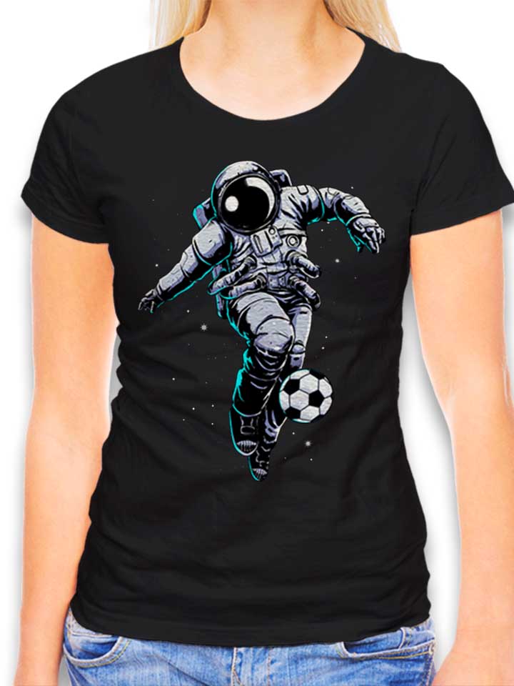 space-soccer-astronaut-damen-t-shirt schwarz 1