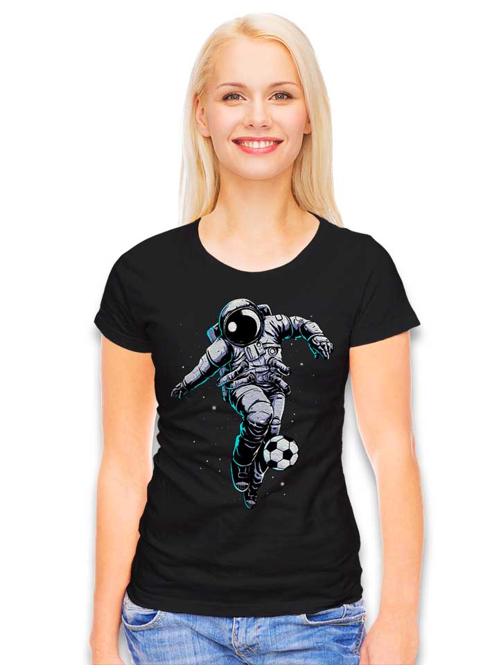 space-soccer-astronaut-damen-t-shirt schwarz 2