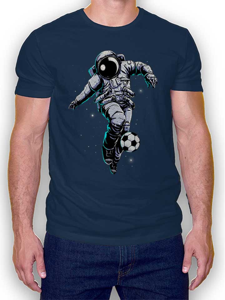 Space Soccer Astronaut Camiseta azul-marino L