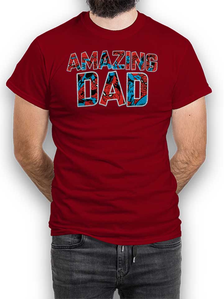 Spiderman Dad Baseball Tee T-Shirt bordeaux L
