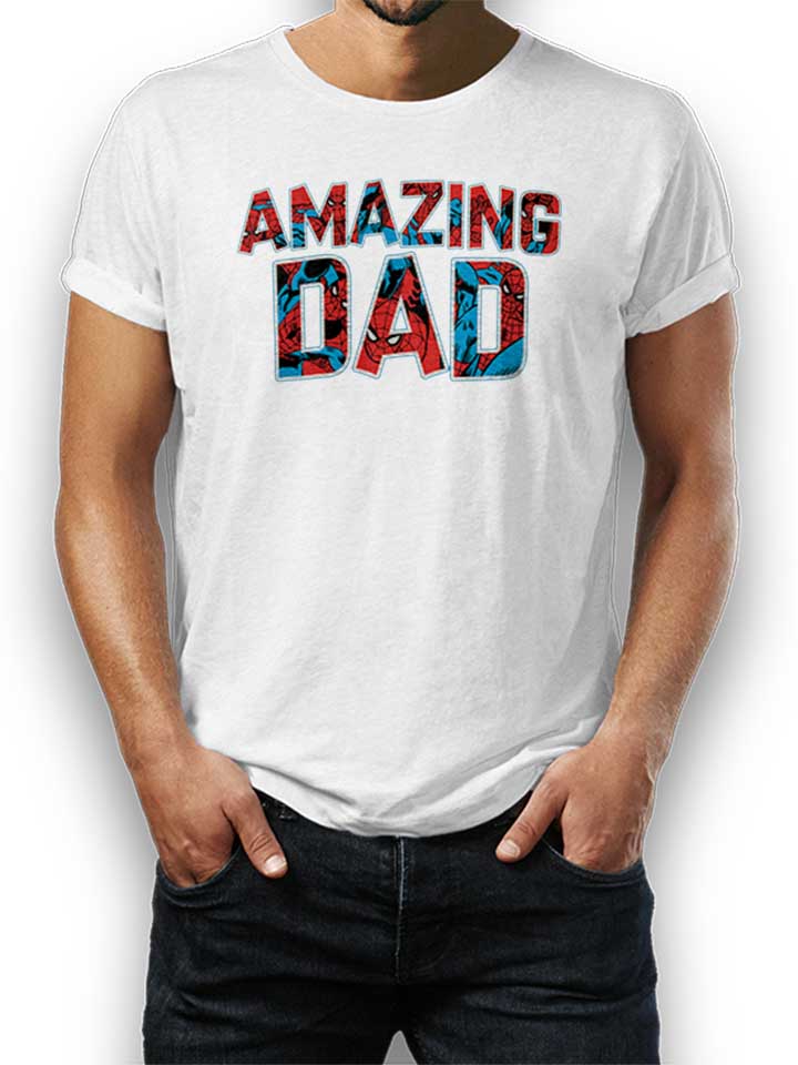 spiderman-dad-baseball-tee-t-shirt weiss 1