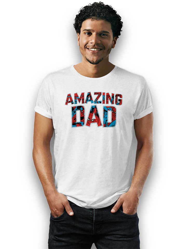 spiderman-dad-baseball-tee-t-shirt weiss 2