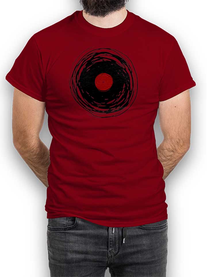 Spinning Vinyl Art T-Shirt maroon L