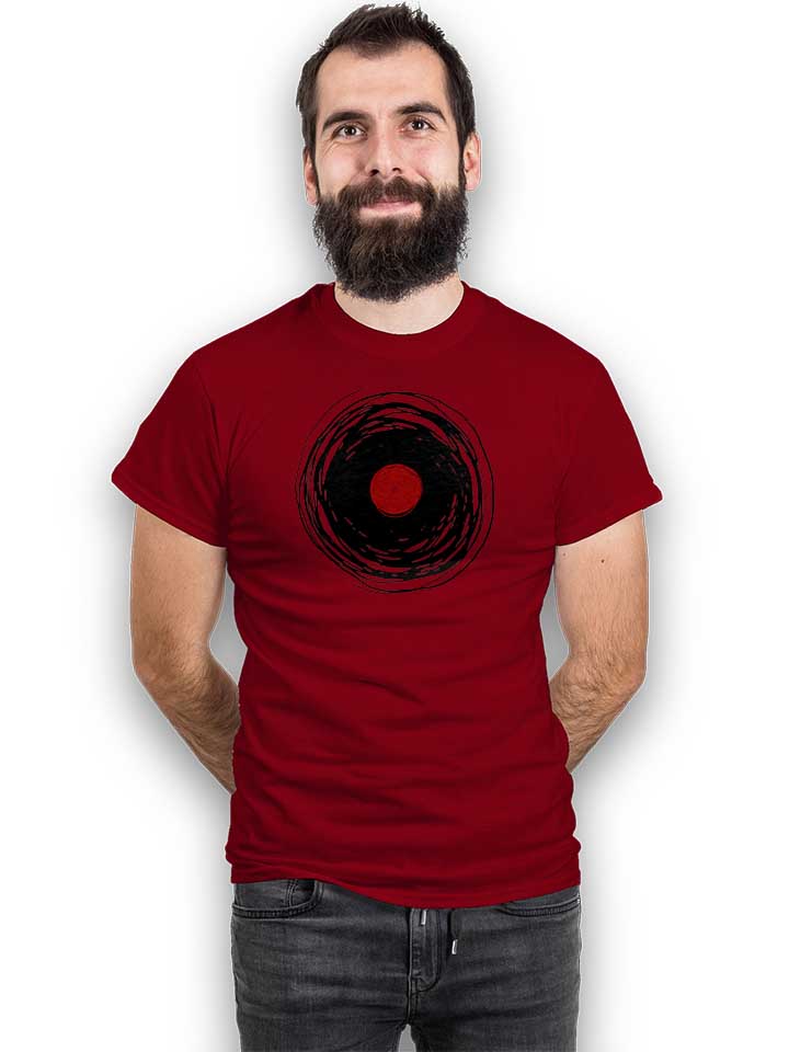 spinning-vinyl-art-t-shirt bordeaux 2