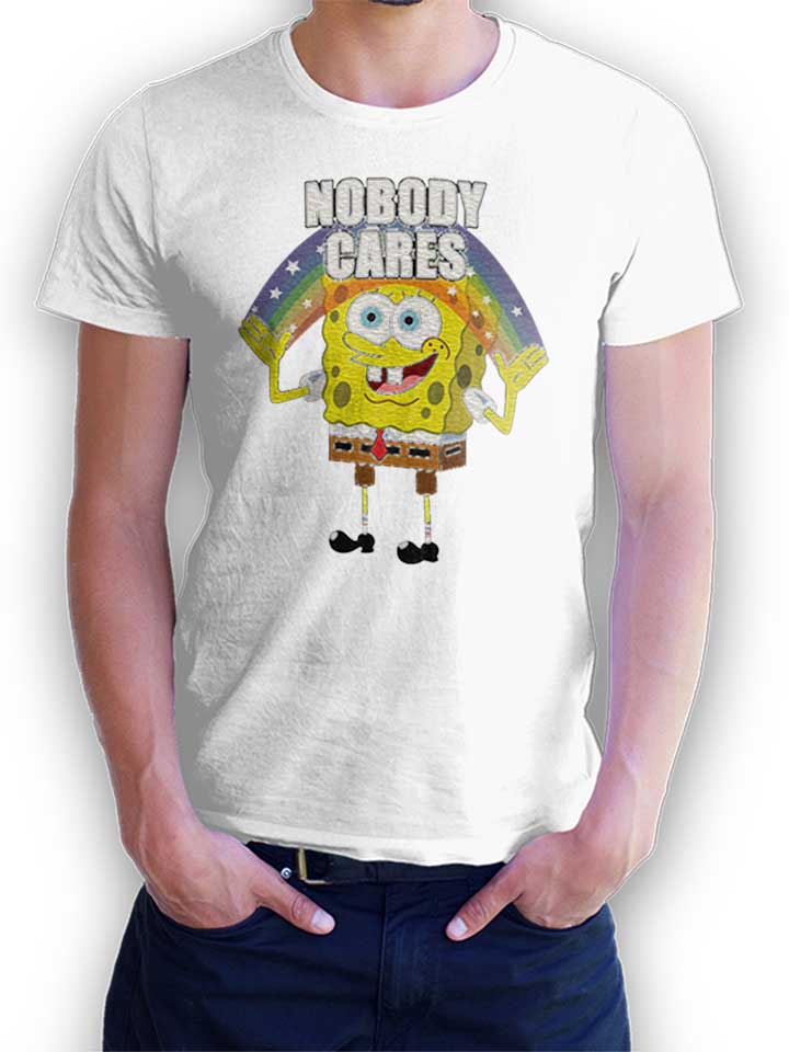 spongebob-nobody-cares-t-shirt weiss 1