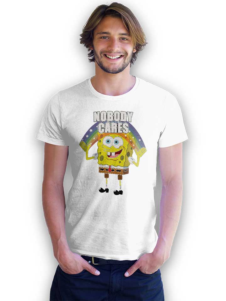 spongebob-nobody-cares-t-shirt weiss 2