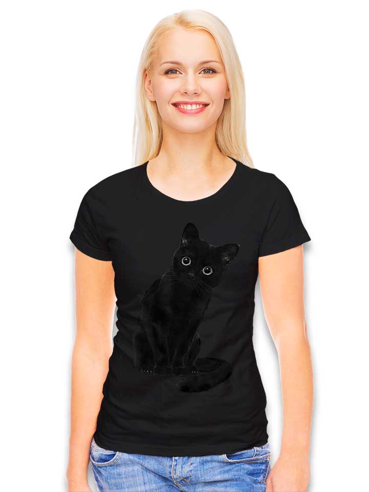 spooky-cute-cat-damen-t-shirt schwarz 2