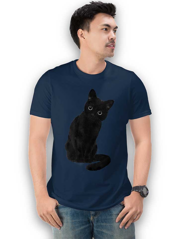 spooky-cute-cat-t-shirt dunkelblau 2
