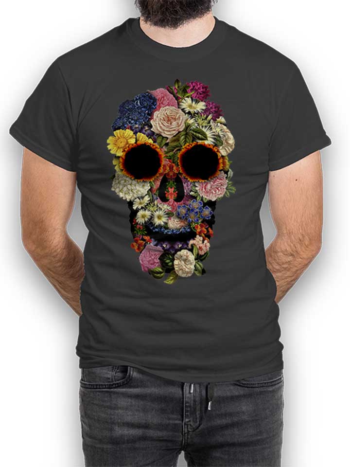 Spring Flowers Skull T-Shirt dunkelgrau L