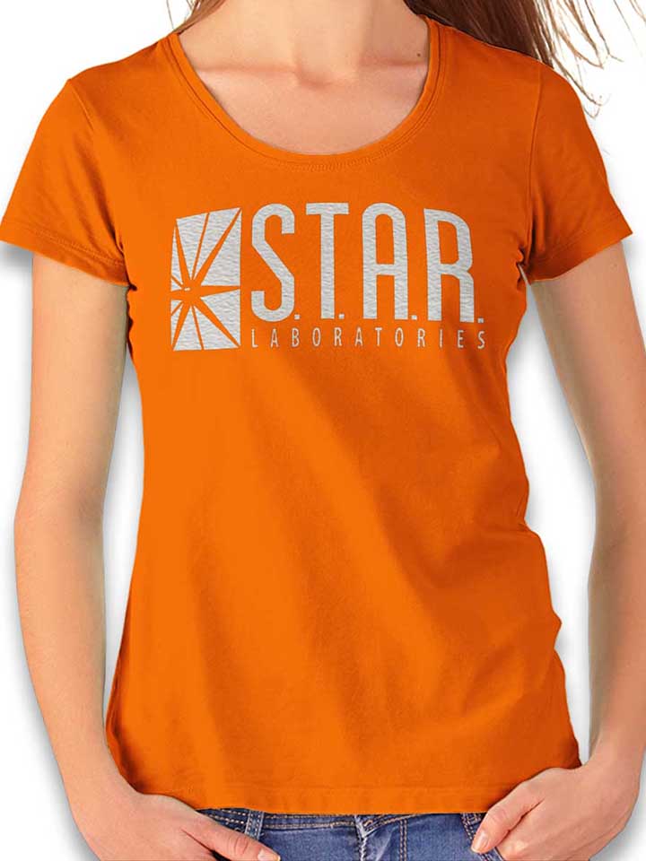 star-labs-logo-damen-t-shirt orange 1