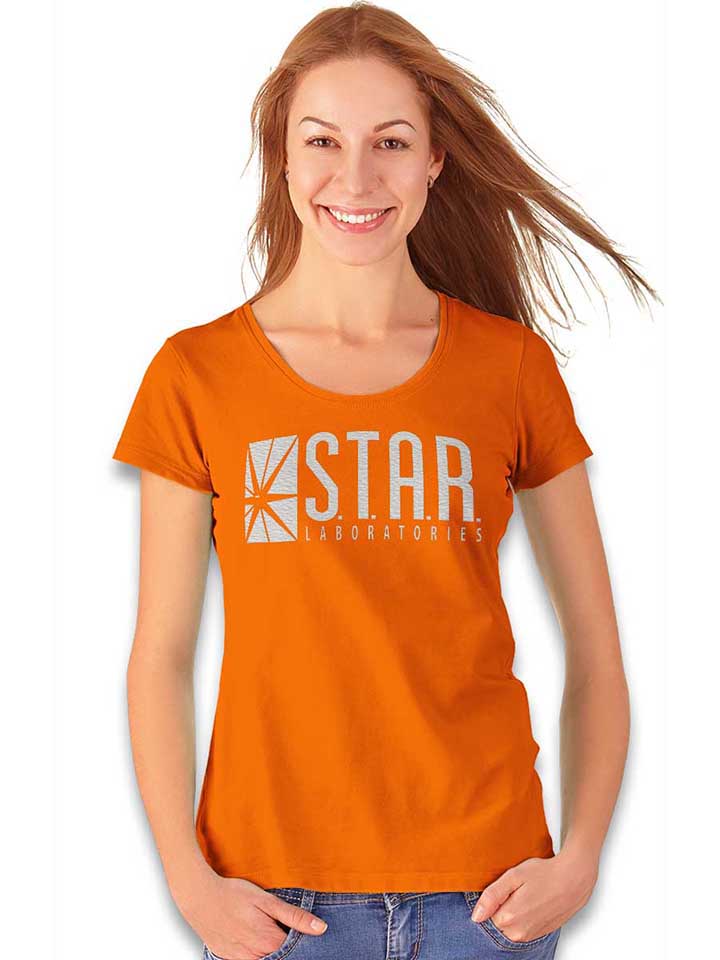 star-labs-logo-damen-t-shirt orange 2