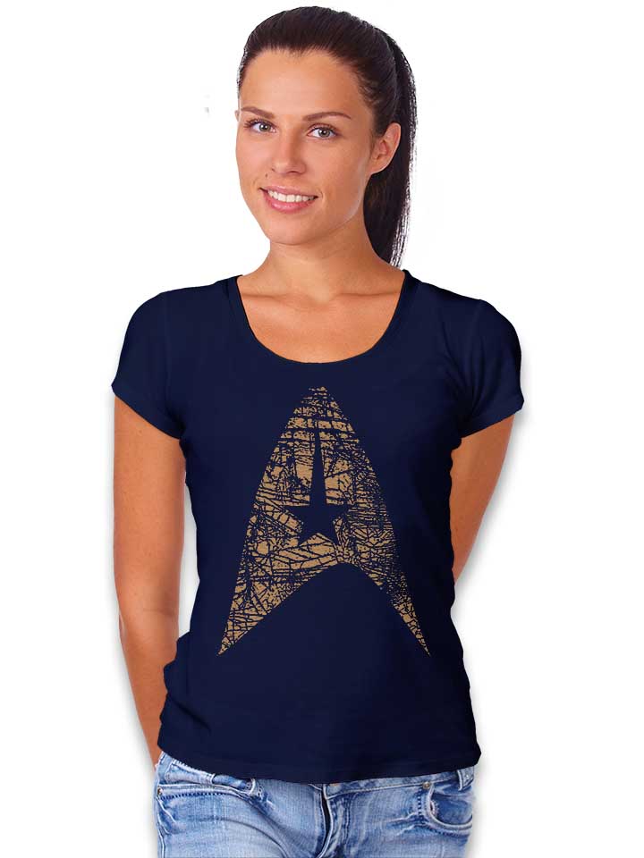 star-trek-vintage-logo-damen-t-shirt dunkelblau 2