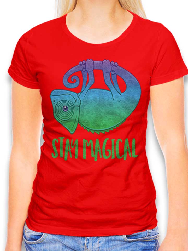 Stay Magical Chameleon T-Shirt Femme rouge L