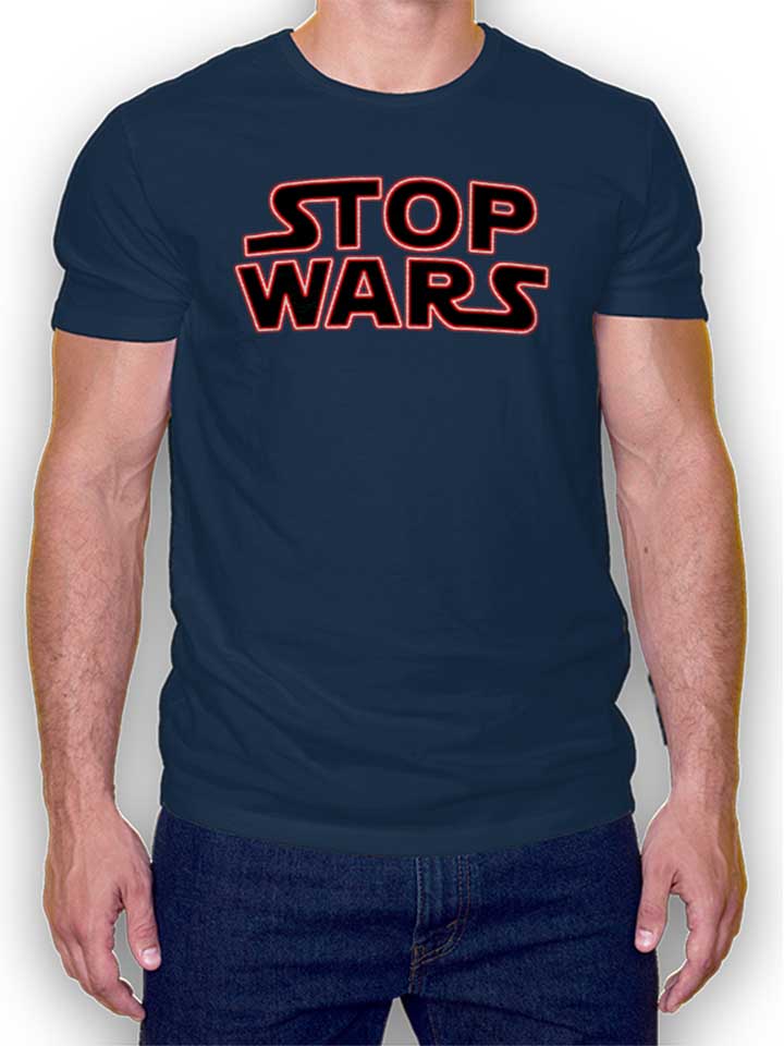 Stop Wars T-Shirt bleu-marine L