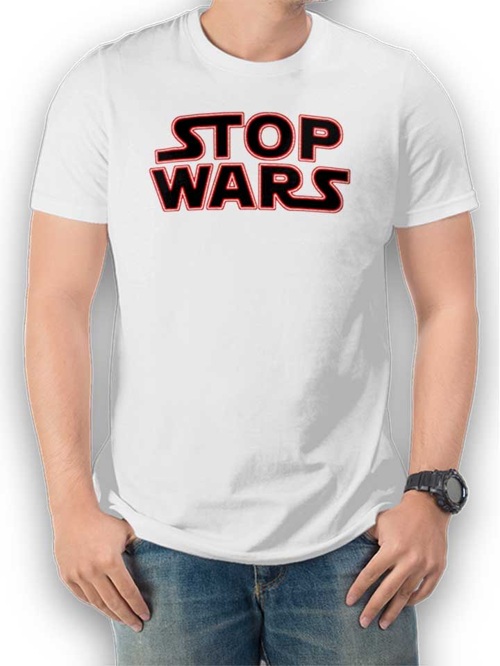 Stop Wars T-Shirt bianco L
