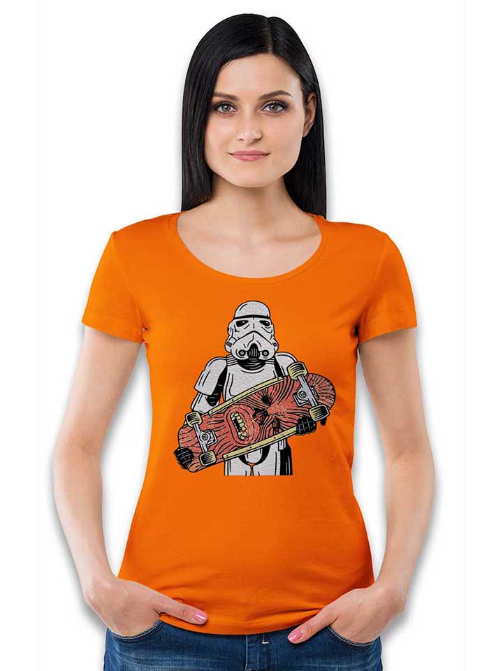 storm-trooper-wookie-skater-damen-t-shirt orange 2