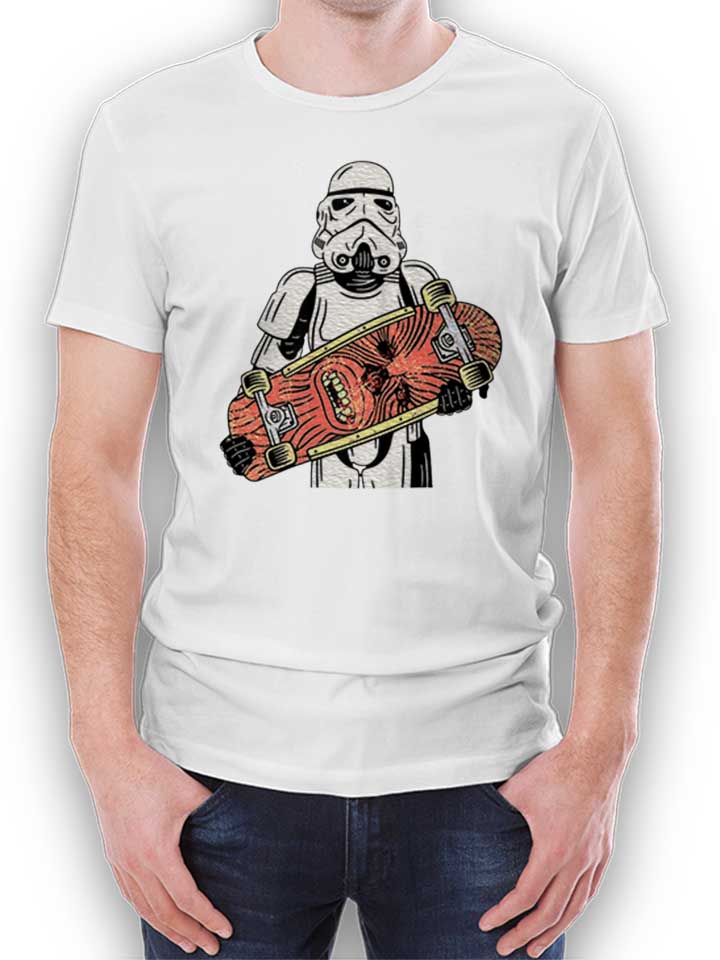 Storm Trooper Wookie Skater T-Shirt bianco L