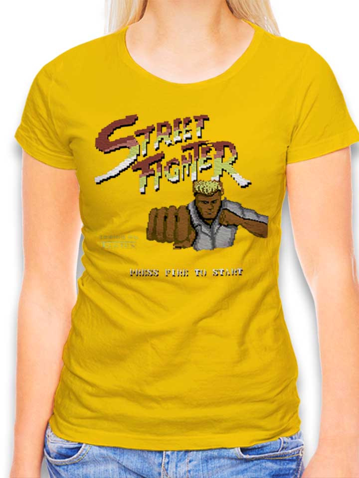 streetfighter-damen-t-shirt gelb 1