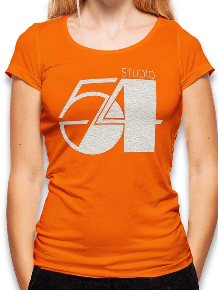Studio54 Logo Weiss Damen T-Shirt orange L