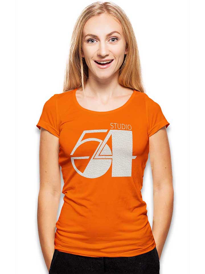 studio54-logo-weiss-damen-t-shirt orange 2