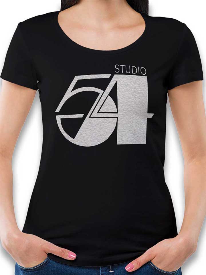 Studio54 Logo Weiss Damen T-Shirt schwarz L