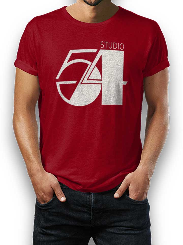 Studio54 Logo Weiss T-Shirt bordeaux L