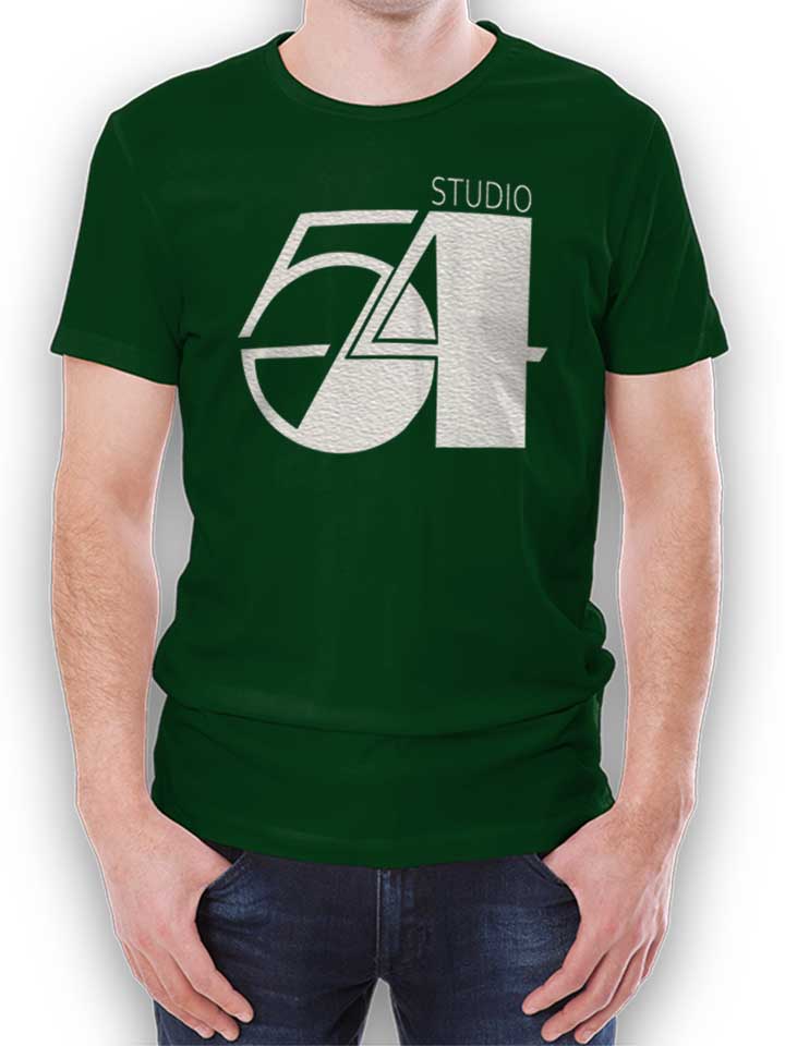 Studio54 Logo Weiss T-Shirt dunkelgruen L
