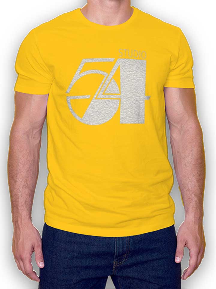 Studio54 Logo Weiss T-Shirt gelb L