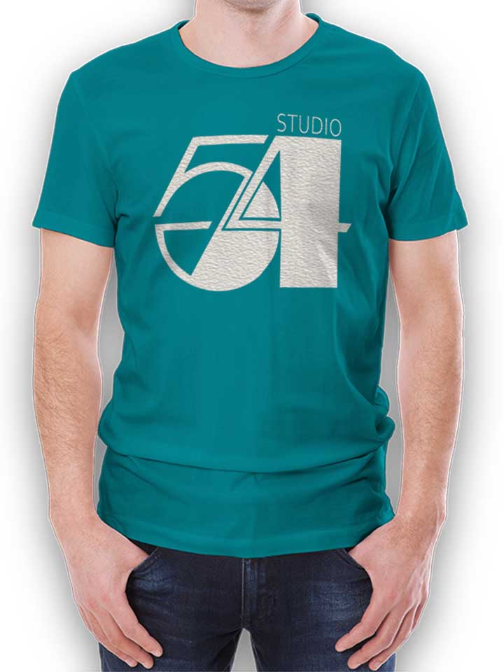 Studio54 Logo Weiss T-Shirt tuerkis L