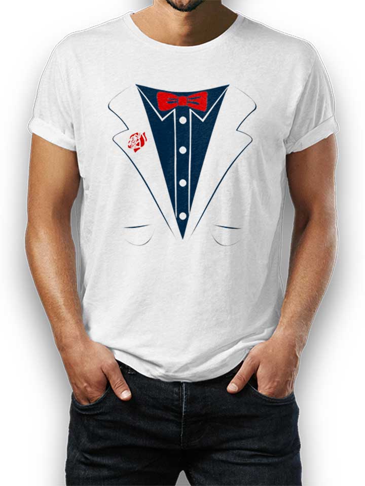 Suit And Tie T-Shirt weiss L
