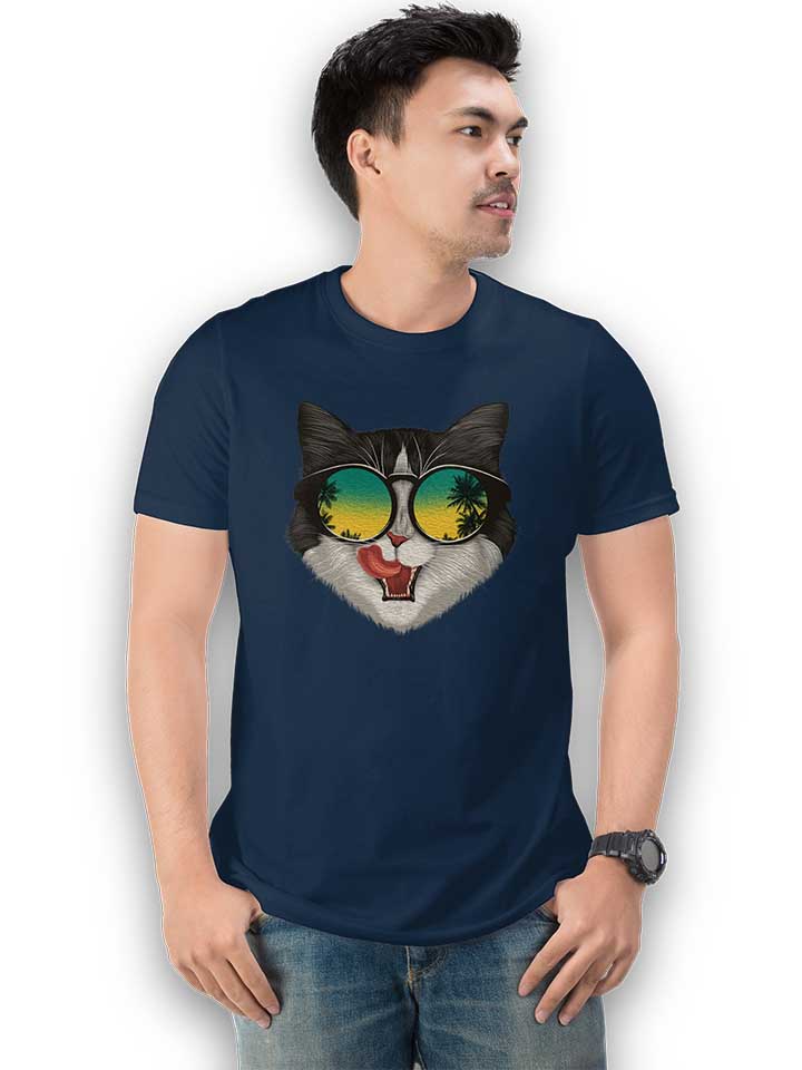 summer-cat-02-t-shirt dunkelblau 2