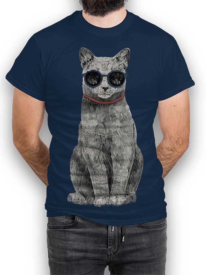 Summer Cat T-Shirt dunkelblau L