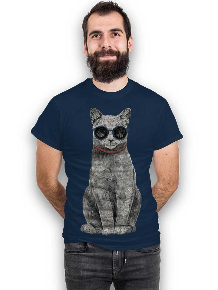 summer-cat-t-shirt dunkelblau 2