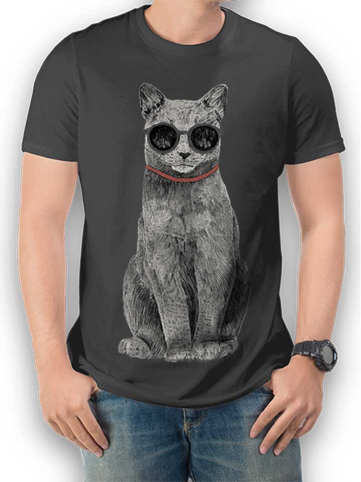 Summer Cat T-Shirt gris-fonc L