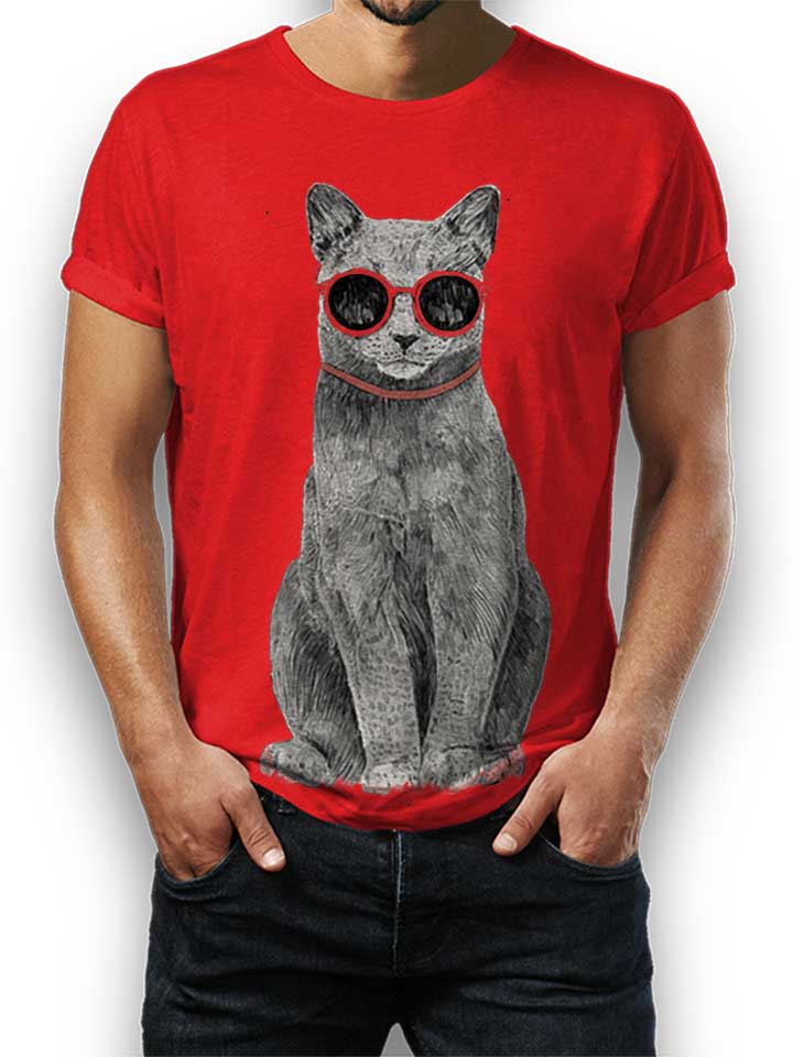Summer Cat T-Shirt rosso L