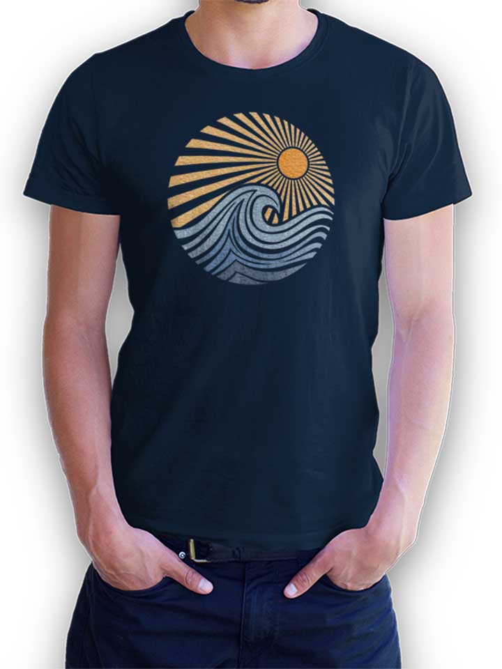 sunrise-waves-t-shirt dunkelblau 1