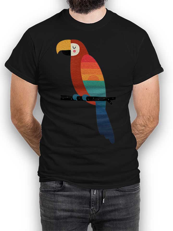 sunset-parrot-t-shirt schwarz 1